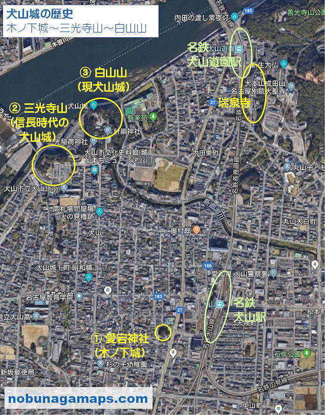 犬山城の歴史 地図